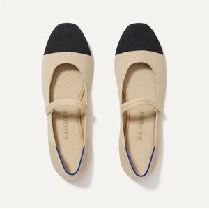 Rothy's Square Mary Jane Flats - Black and Cream